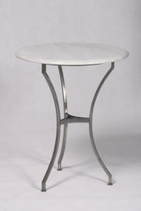 Round Steel Table Marble Glass Outdoor French Provincial Le Forge